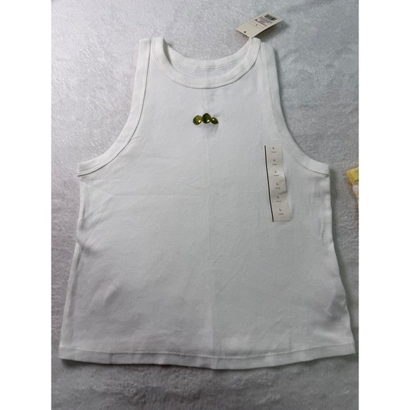 A New Day Womens Tank Top 2 Pack White Graphic Olive and Striped Size‎ L - Picture 2 of 12